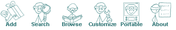 Navigation: Add | Search | Browse | Customize | Portable | About
